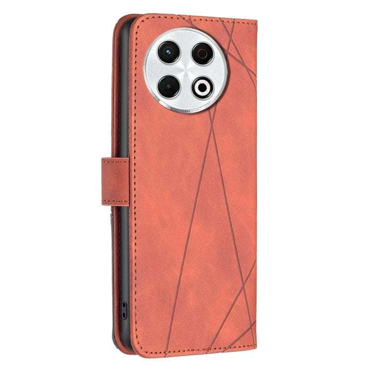 For Tecno Spark 30 Pro 4G Magnetic Buckle Rhombus Texture Leather Phone Case