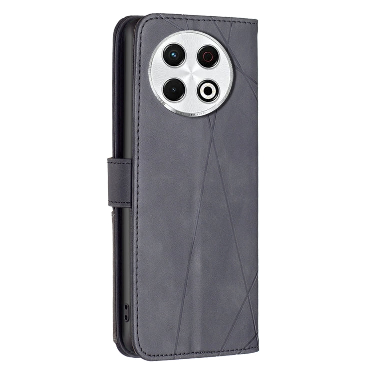 For Tecno Spark 30 Pro 4G Magnetic Buckle Rhombus Texture Leather Phone Case