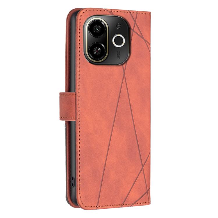 For Tecno POP 9 5G / Spark 30C 5G Magnetic Buckle Rhombus Texture Leather Phone Case