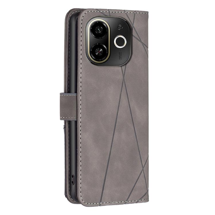 For Tecno POP 9 5G / Spark 30C 5G Magnetic Buckle Rhombus Texture Leather Phone Case