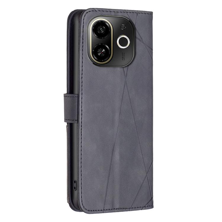 For Tecno POP 9 5G / Spark 30C 5G Magnetic Buckle Rhombus Texture Leather Phone Case