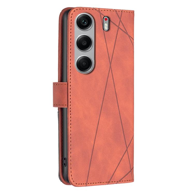 For Tecno Camon 40 Pro 5G Magnetic Buckle Rhombus Texture Leather Phone Case
