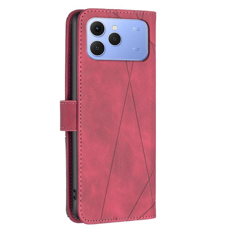 For Tecno Spark 40 4G Magnetic Buckle Rhombus Texture Leather Phone Case