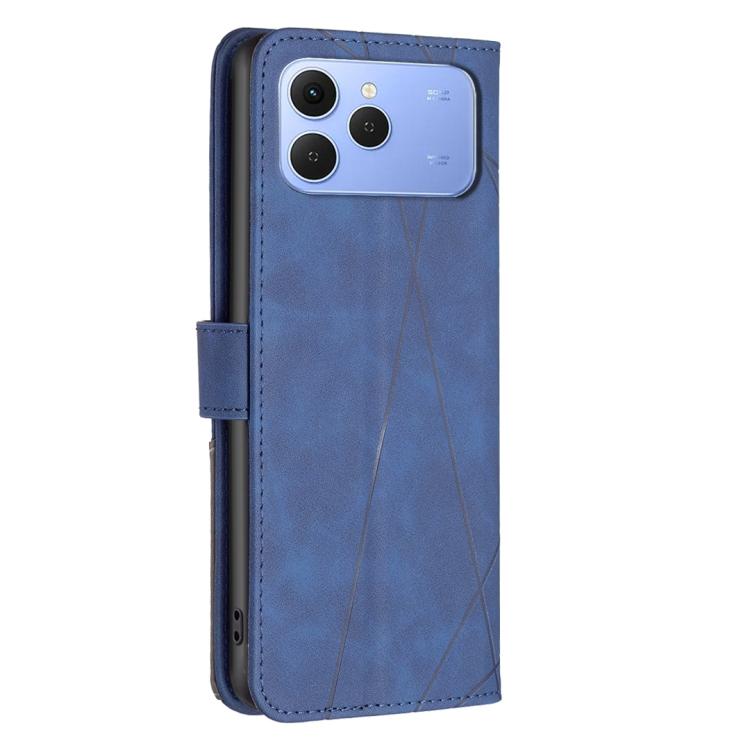 For Tecno Spark 40 4G Magnetic Buckle Rhombus Texture Leather Phone Case