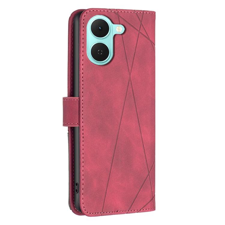 For Tecno Spark Go 3 Magnetic Buckle Rhombus Texture Leather Phone Case