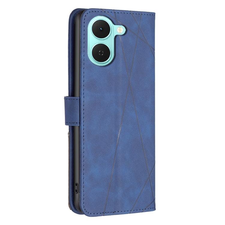 For Tecno Spark Go 3 Magnetic Buckle Rhombus Texture Leather Phone Case