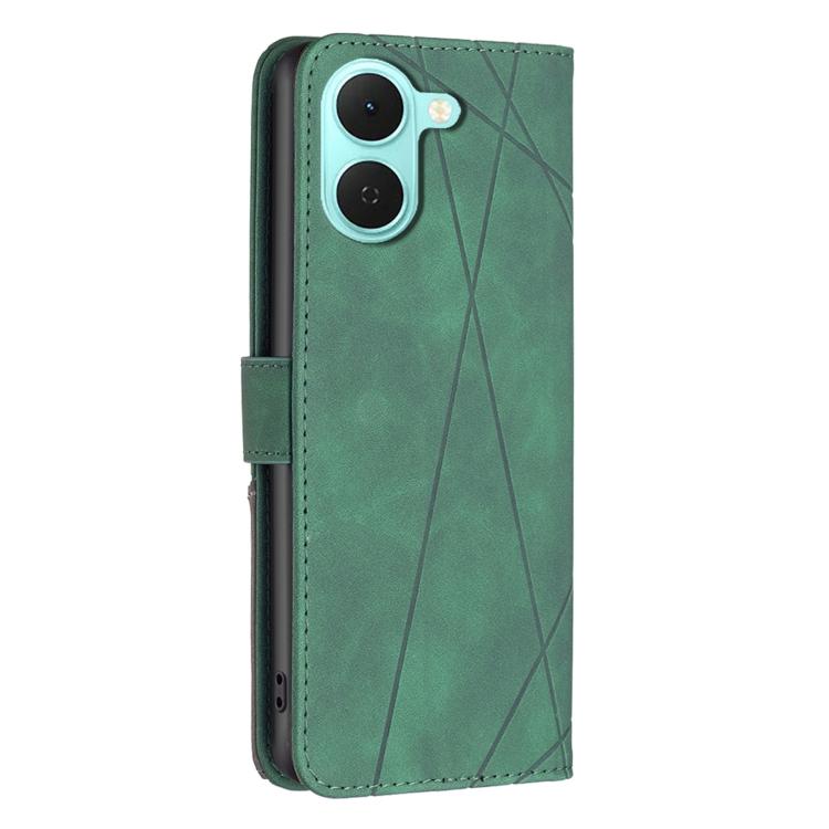 For Tecno Spark Go 3 Magnetic Buckle Rhombus Texture Leather Phone Case