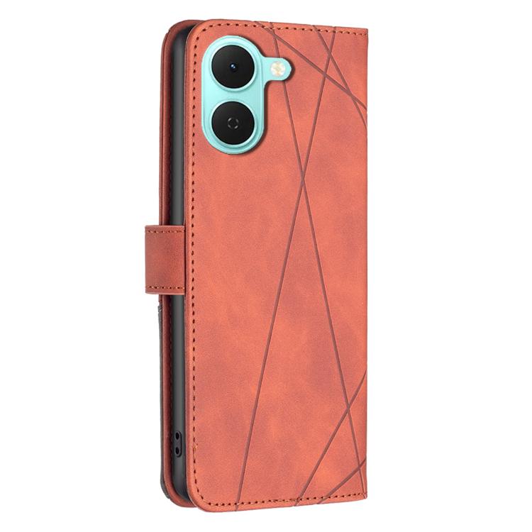 For Tecno Spark Go 3 Magnetic Buckle Rhombus Texture Leather Phone Case
