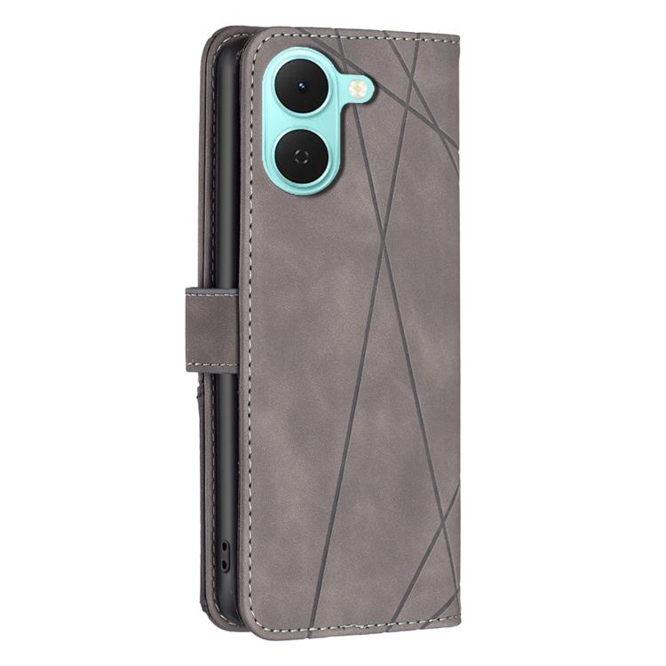 For Tecno Spark Go 3 Magnetic Buckle Rhombus Texture Leather Phone Case