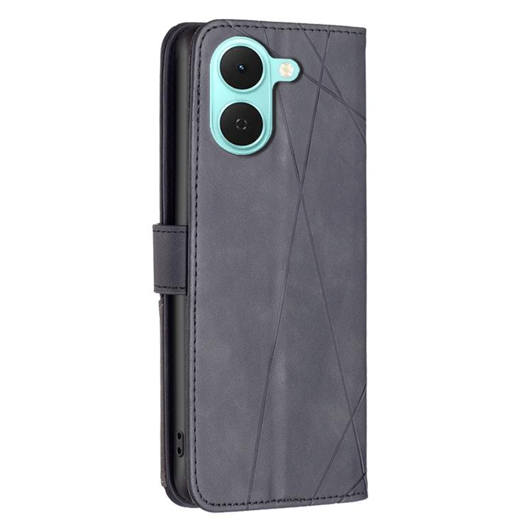 For Tecno Spark Go 3 Magnetic Buckle Rhombus Texture Leather Phone Case