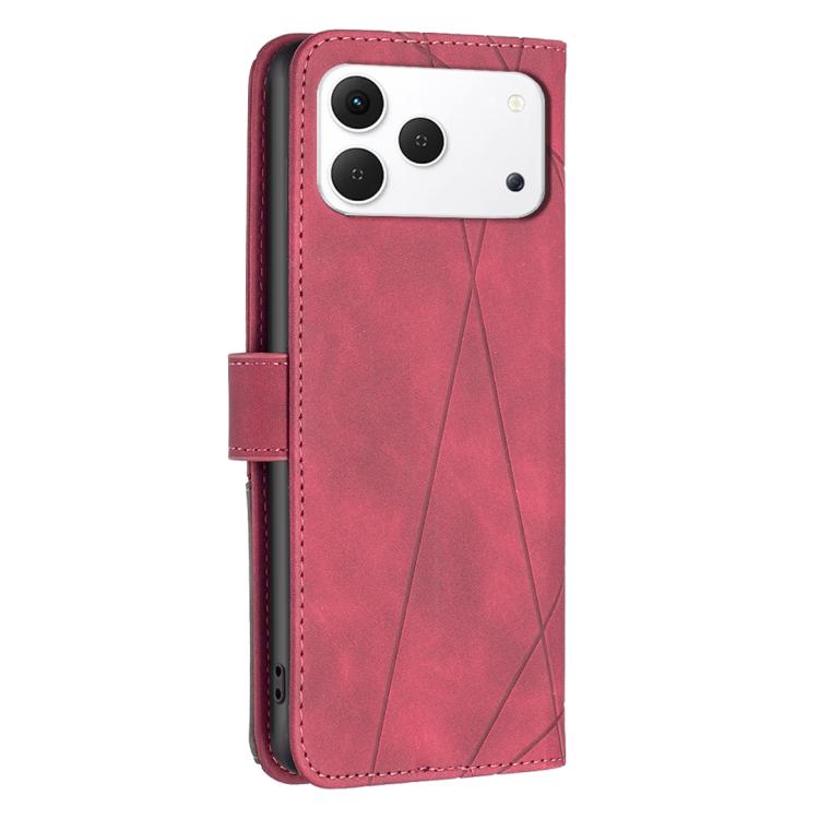 For Tecno Spark 50 4G Magnetic Buckle Rhombus Texture Leather Phone Case