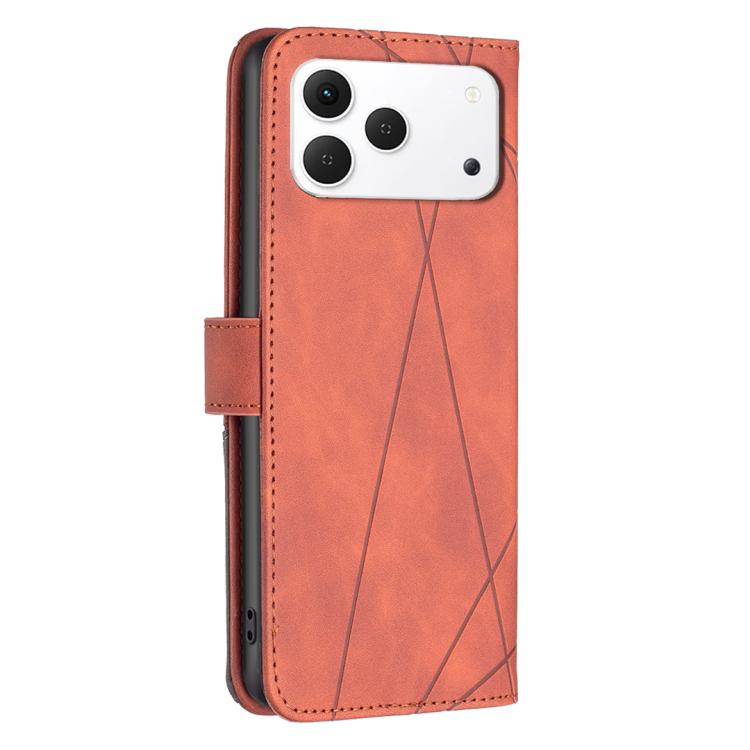 For Tecno Spark 50 4G Magnetic Buckle Rhombus Texture Leather Phone Case