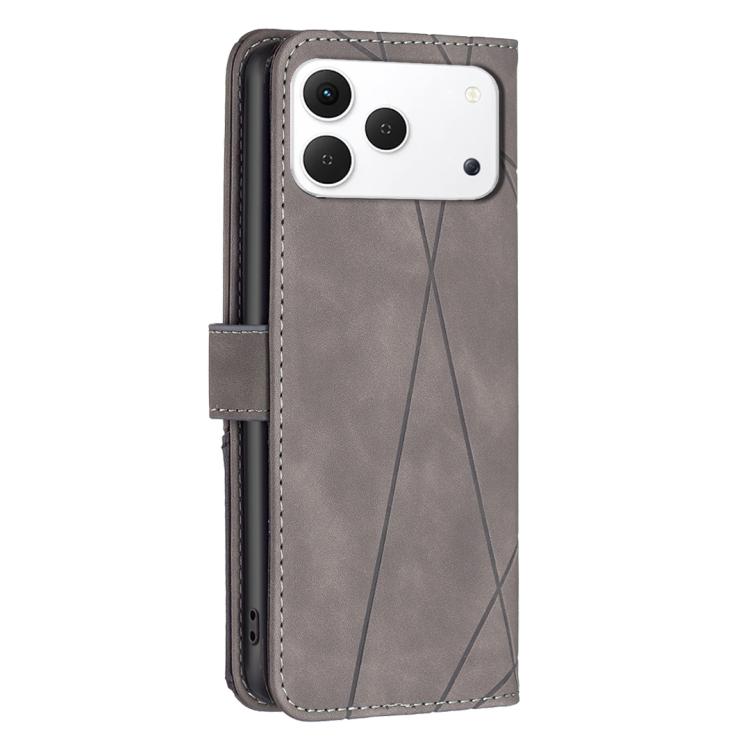 For Tecno Spark 50 4G Magnetic Buckle Rhombus Texture Leather Phone Case