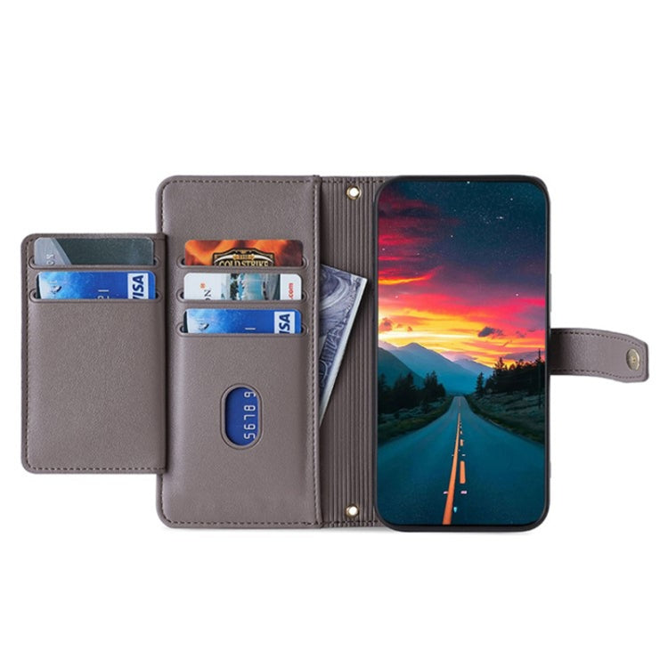 For Sony Xperia 1 VI Lite Sheep Texture Cross-body Zipper Wallet Leather Phone Case