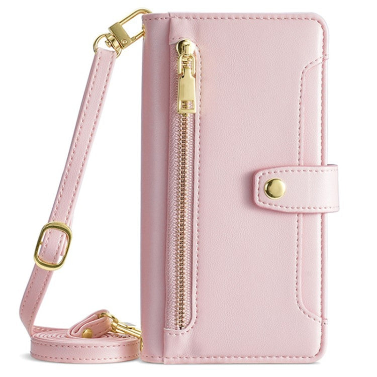 For Sony Xperia 1 VI Lite Sheep Texture Cross-body Zipper Wallet Leather Phone Case
