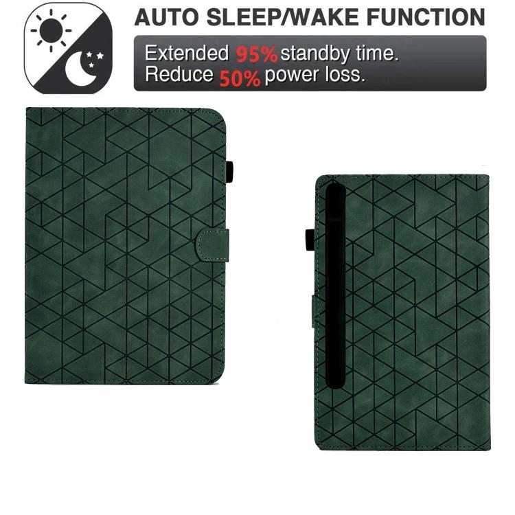 For Samsung Galaxy Tab S10 FE+ Rhombus TPU Smart Leather Tablet Case