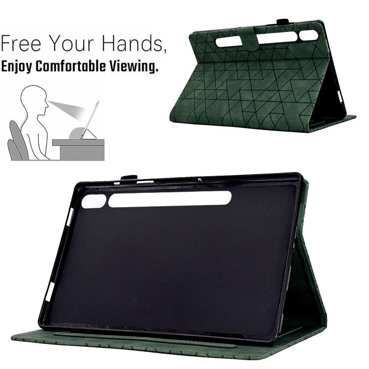 For Samsung Galaxy Tab S10 FE+ Rhombus TPU Smart Leather Tablet Case