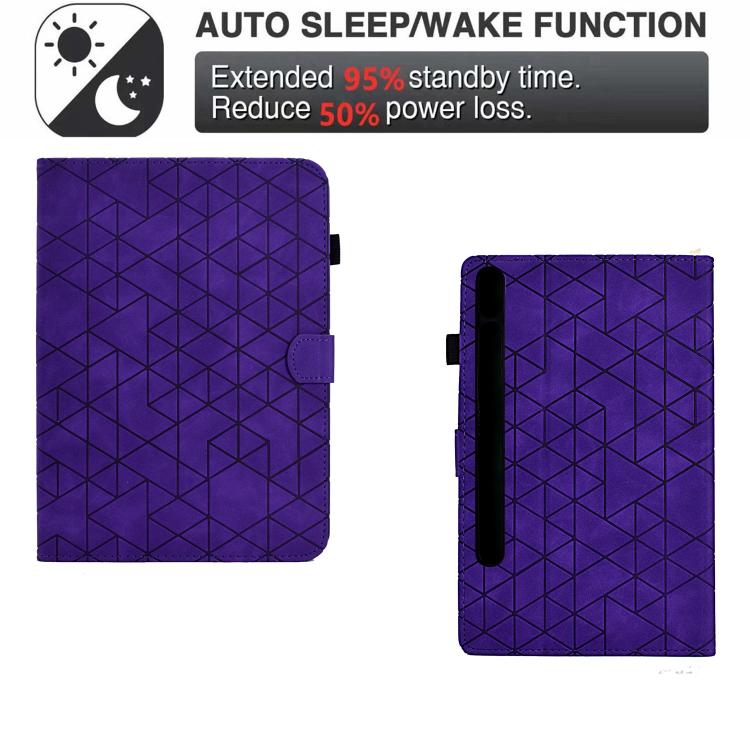 For Samsung Galaxy Tab S10 FE+ Rhombus TPU Smart Leather Tablet Case