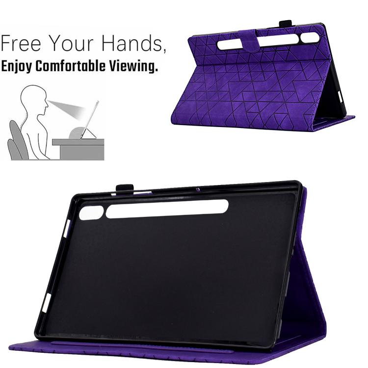 For Samsung Galaxy Tab S10 FE+ Rhombus TPU Smart Leather Tablet Case