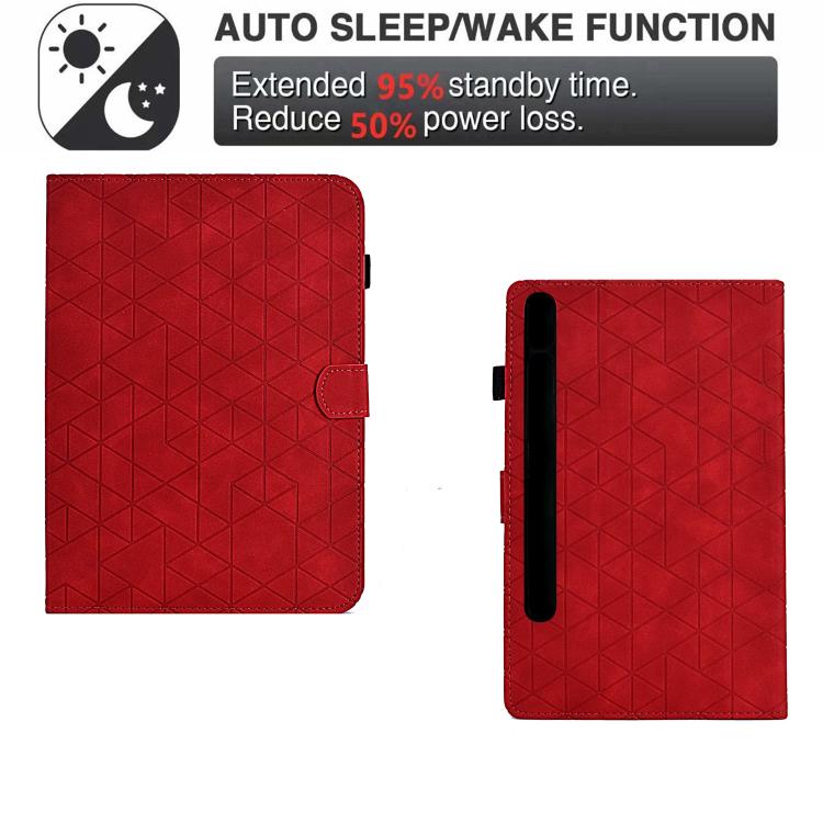 For Samsung Galaxy Tab S10 FE+ Rhombus TPU Smart Leather Tablet Case