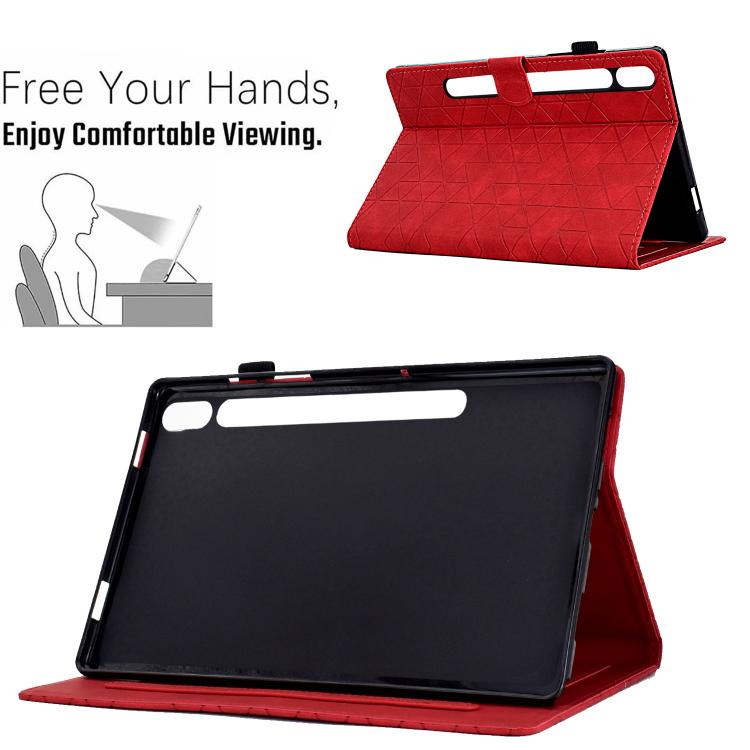For Samsung Galaxy Tab S10 FE+ Rhombus TPU Smart Leather Tablet Case