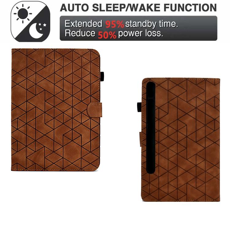 For Samsung Galaxy Tab S10 FE+ Rhombus TPU Smart Leather Tablet Case