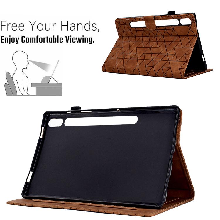 For Samsung Galaxy Tab S10 FE+ Rhombus TPU Smart Leather Tablet Case