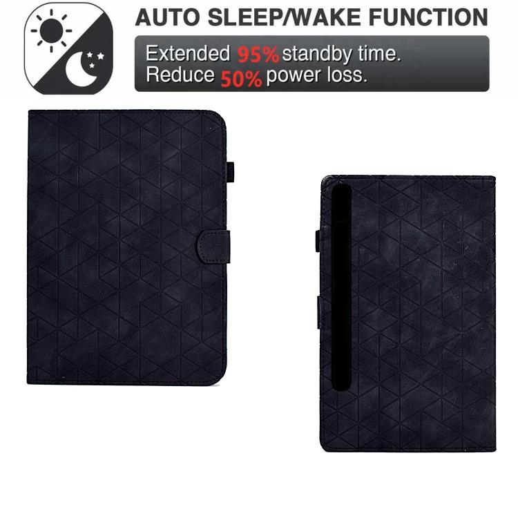 For Samsung Galaxy Tab S10 FE+ Rhombus TPU Smart Leather Tablet Case