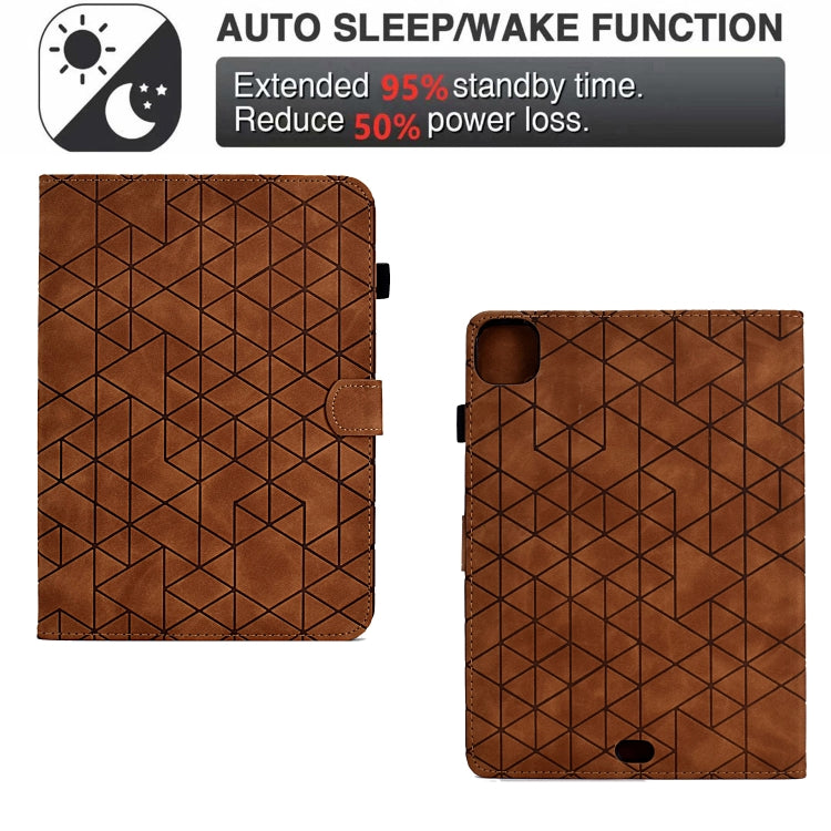 For iPad Pro 11 2025 / 2024 Rhombus TPU Smart Leather Tablet Case