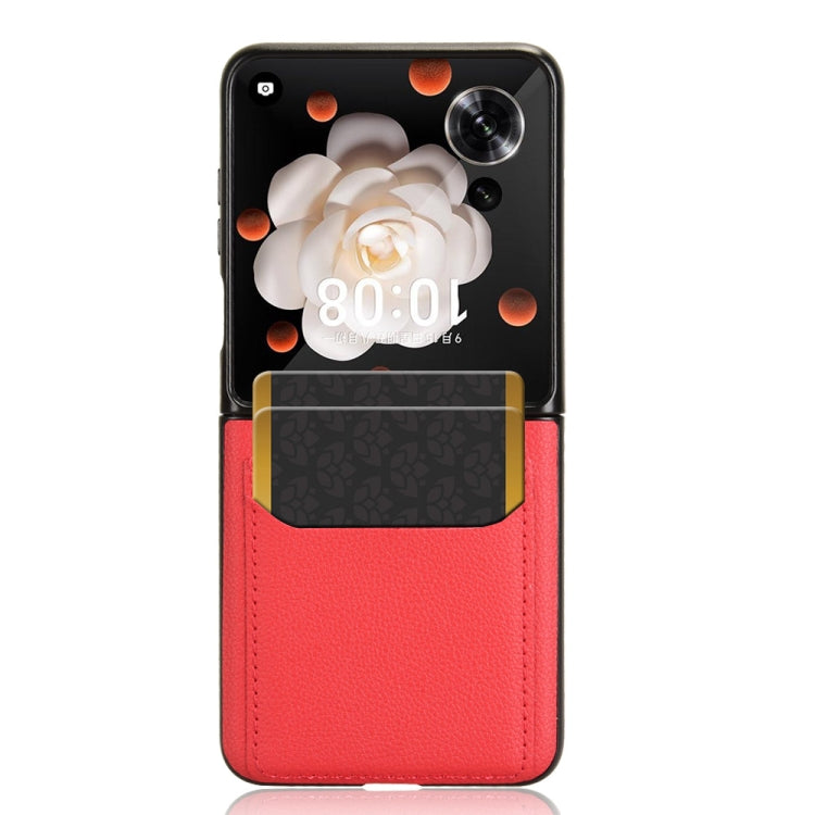 For Honor Magic V Flip Litchi Texture Card Slots Back Cover Phone Case