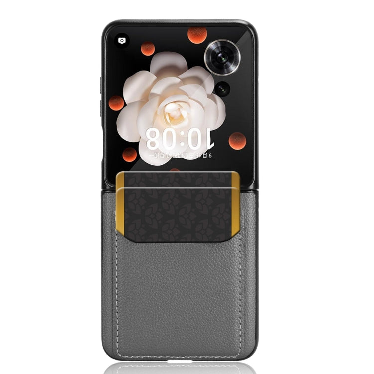 For Honor Magic V Flip Litchi Texture Card Slots Back Cover Phone Case