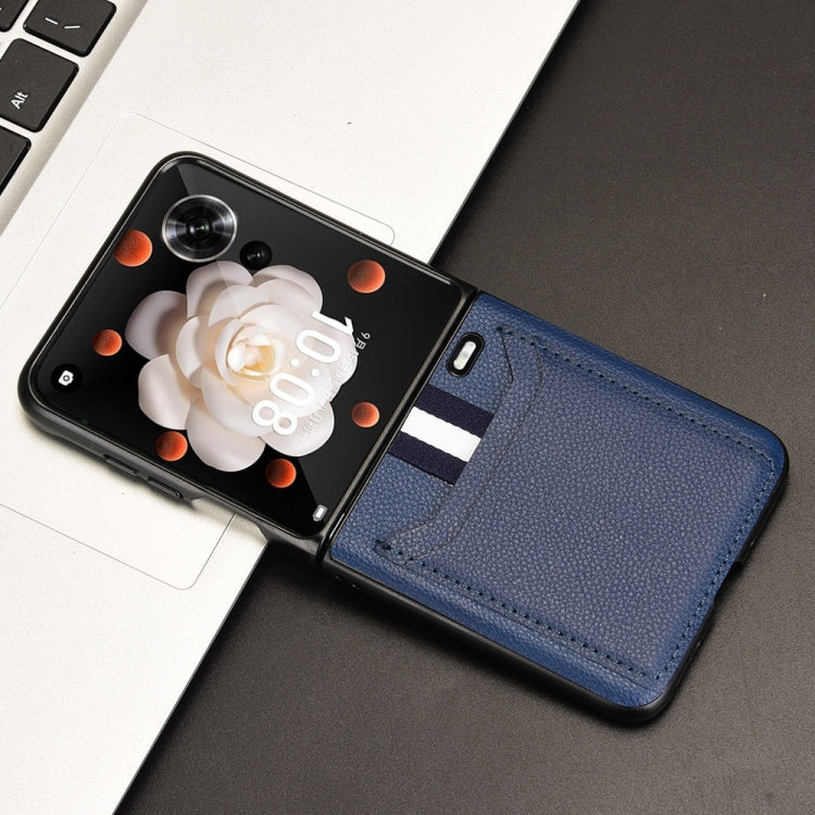 For Honor Magic V Flip Litchi Texture Card Slots Back Cover Phone Case