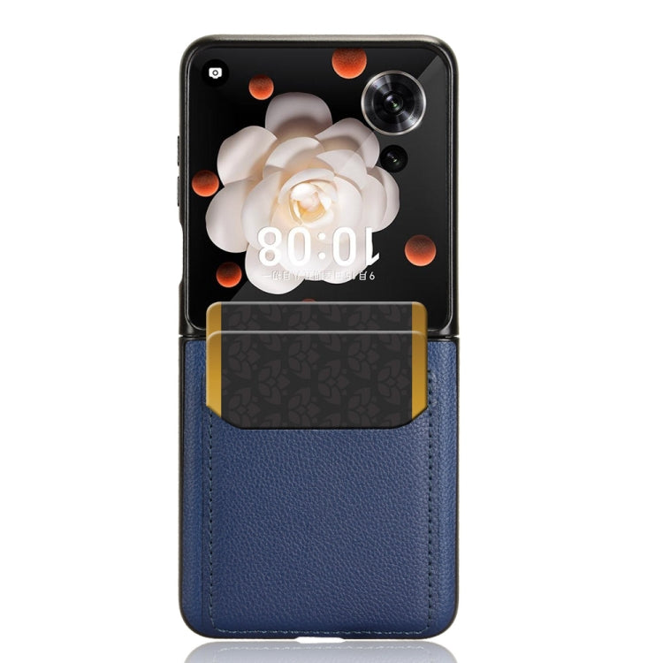 For Honor Magic V Flip Litchi Texture Card Slots Back Cover Phone Case