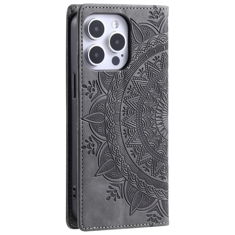 For iPhone 16 Pro Max Totem Embossed Magnetic Leather Phone Case
