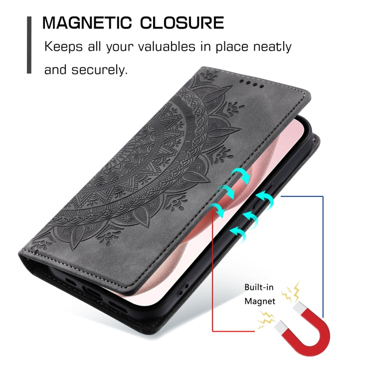 For iPhone 16 Pro Max Totem Embossed Magnetic Leather Phone Case