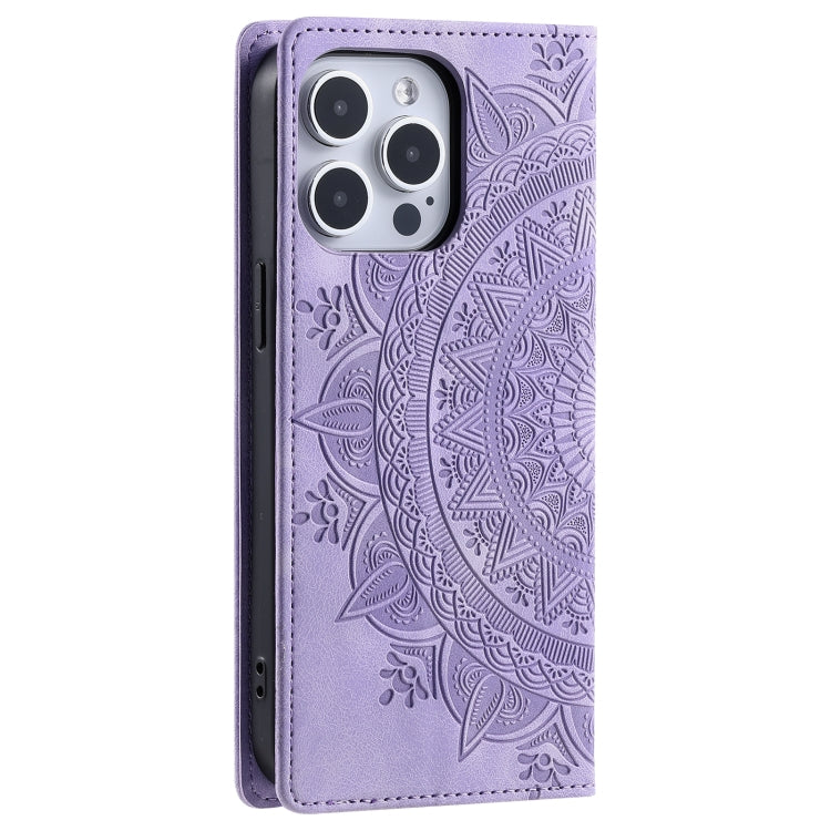For iPhone 16 Pro Max Totem Embossed Magnetic Leather Phone Case