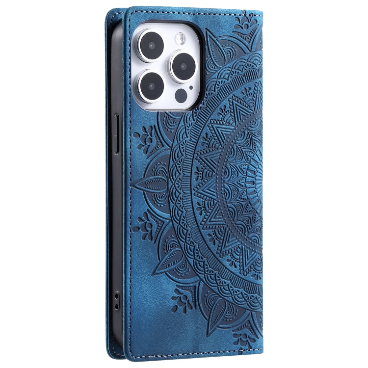 For iPhone 16 Pro Totem Embossed Magnetic Leather Phone Case