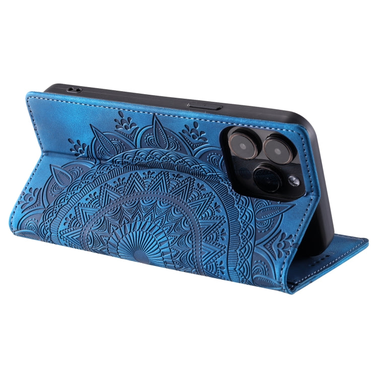 For iPhone 16 Pro Totem Embossed Magnetic Leather Phone Case