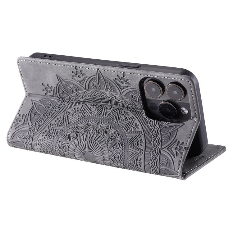 For iPhone 16 Pro Totem Embossed Magnetic Leather Phone Case