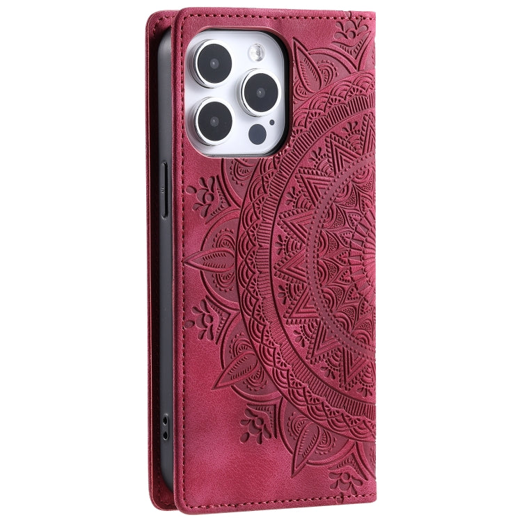 For iPhone 16 Pro Totem Embossed Magnetic Leather Phone Case