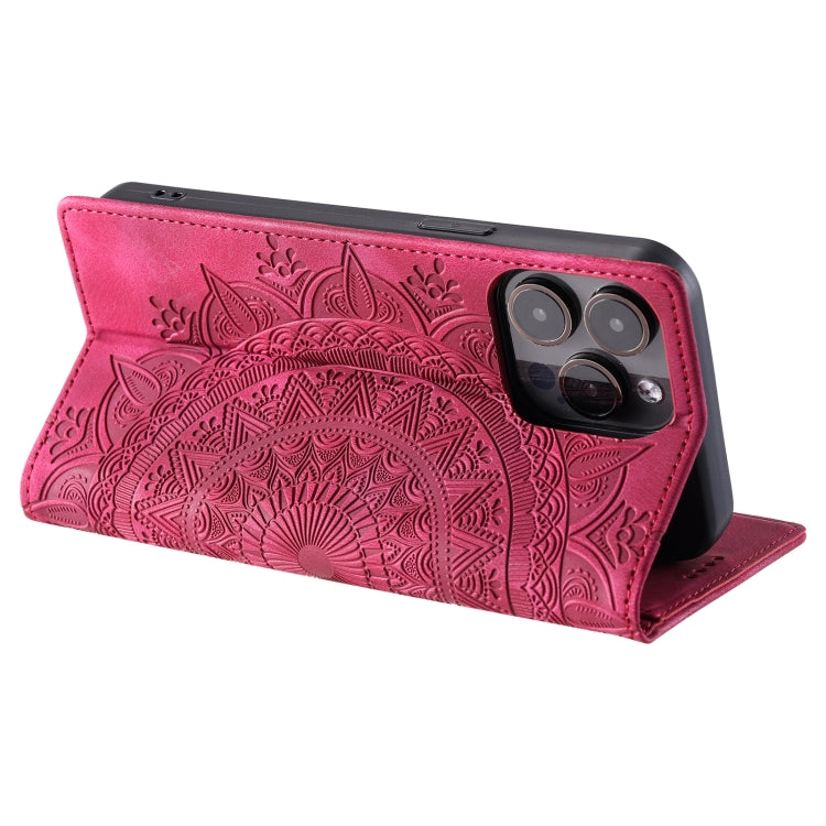 For iPhone 16 Pro Totem Embossed Magnetic Leather Phone Case