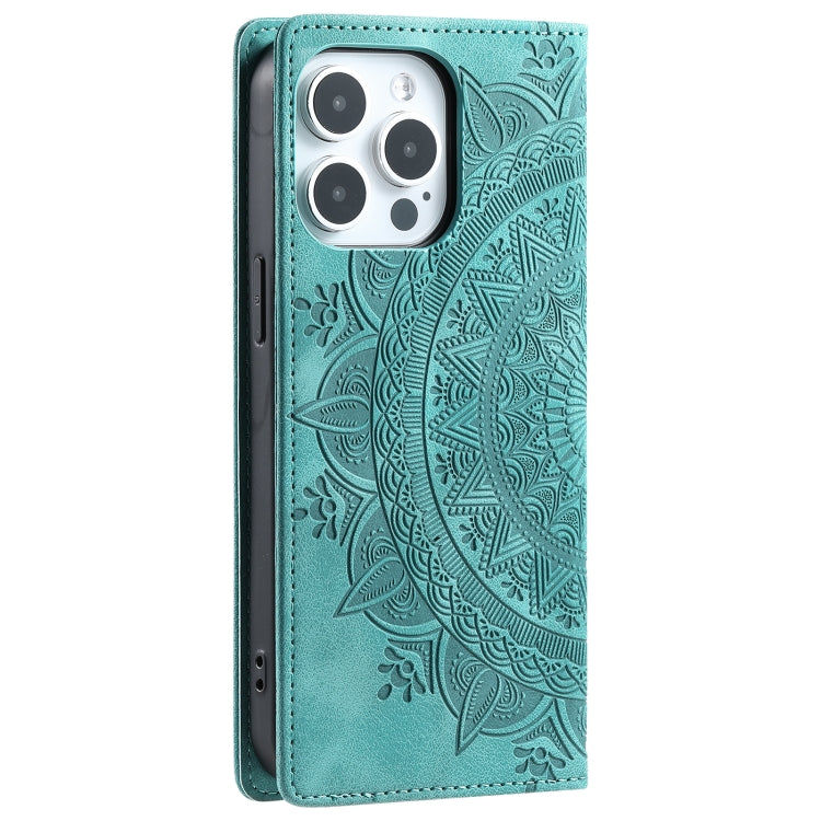 For iPhone 16 Pro Totem Embossed Magnetic Leather Phone Case