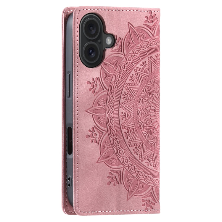 For iPhone 16 Plus Totem Embossed Magnetic Leather Phone Case