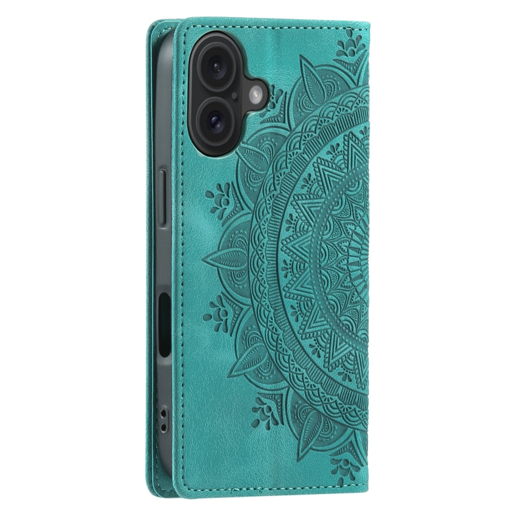 For iPhone 16 Plus Totem Embossed Magnetic Leather Phone Case
