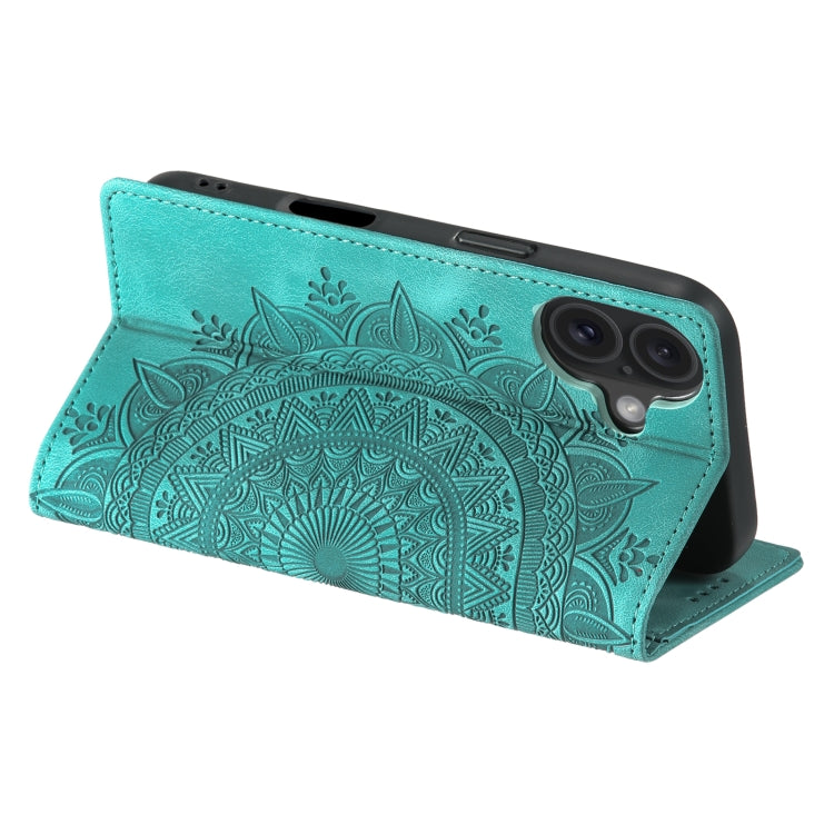 For iPhone 16 Plus Totem Embossed Magnetic Leather Phone Case