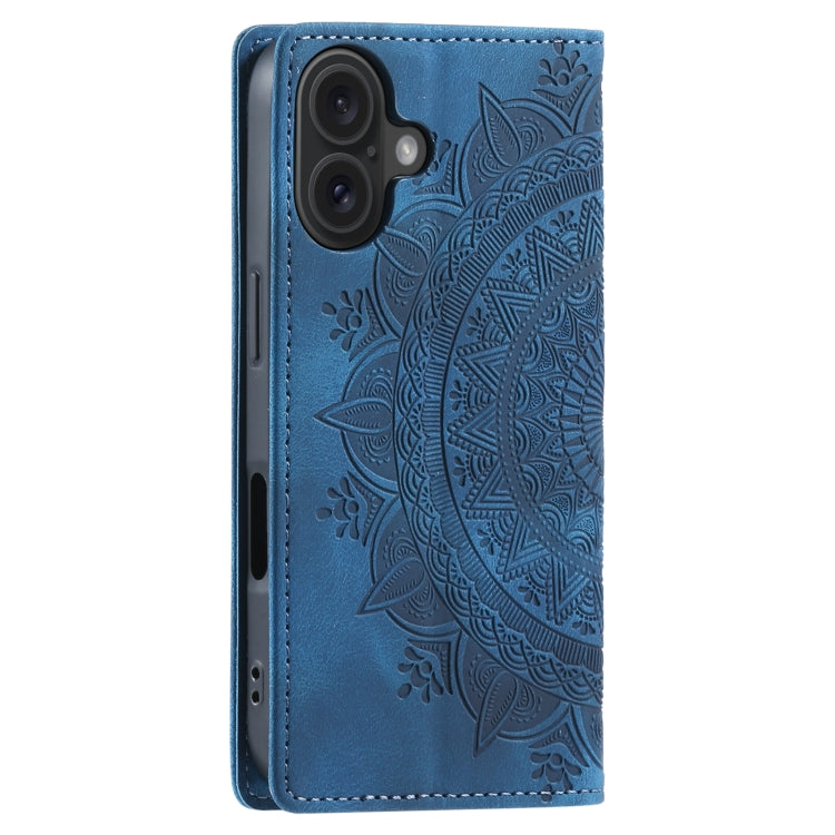 For iPhone 16 Totem Embossed Magnetic Leather Phone Case