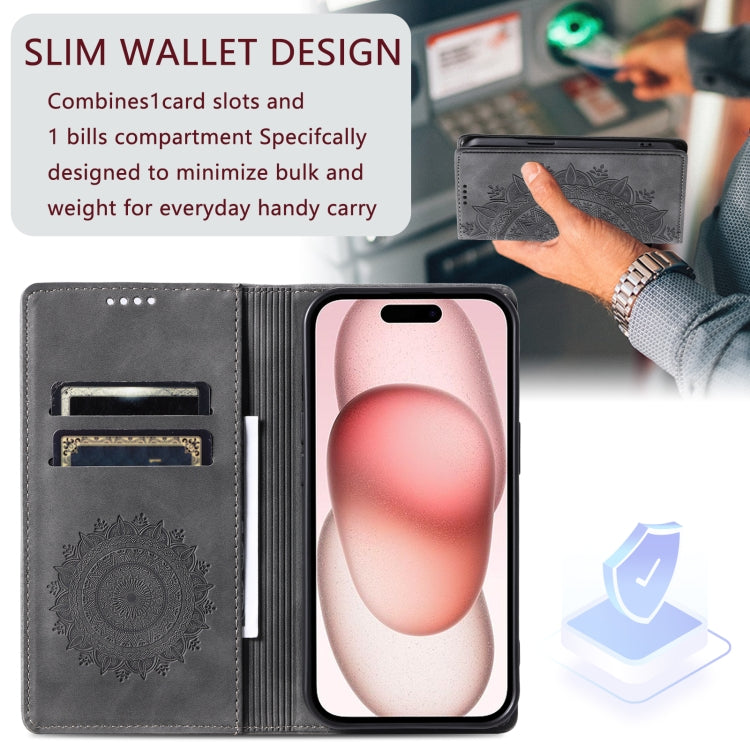For iPhone 16 Totem Embossed Magnetic Leather Phone Case