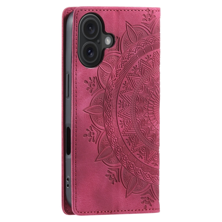 For iPhone 16 Totem Embossed Magnetic Leather Phone Case