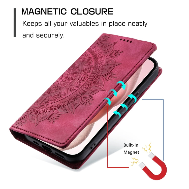 For iPhone 16 Totem Embossed Magnetic Leather Phone Case