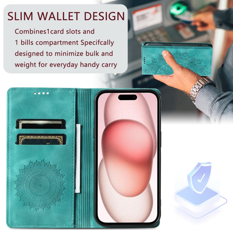 For iPhone 16 Totem Embossed Magnetic Leather Phone Case